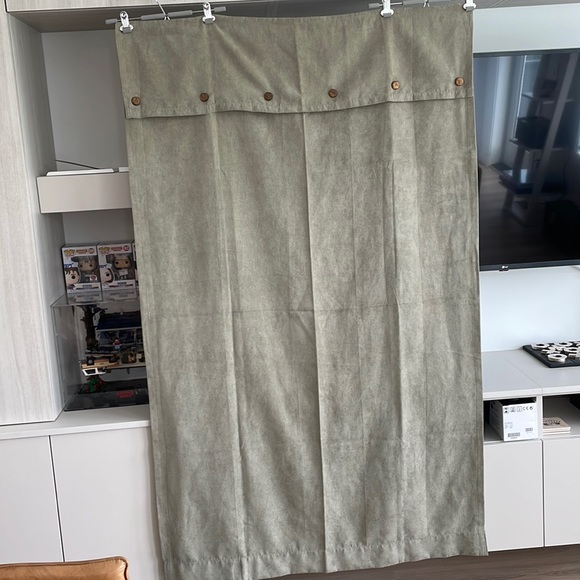 Roots brand olive green coloured curtain panels (set of 2) - Picture 1 of 5